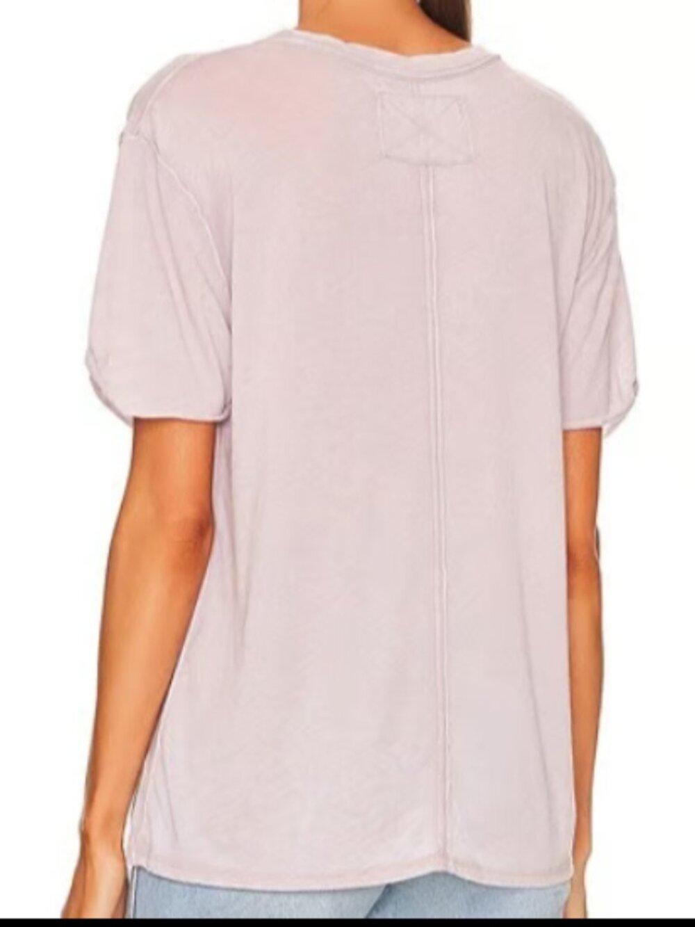 WE THE FREE PEOPLE VELLA TEE STRAWBERRY BROWN TAN PINK NEW POCKET OVERSIZE TOP L - Picture 5 of 8
